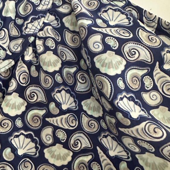 NWOT Island Pearls Women’s 12 Blue Seashell One Piece Ruched Front Bathing Suit. - Picture 14 of 16